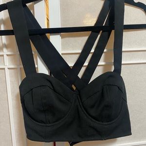 Urban outfitters bralette crop top black out from under M